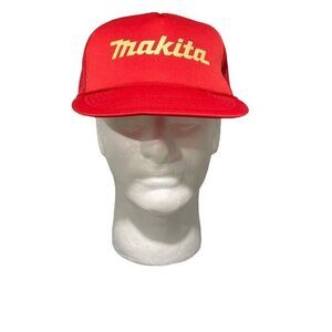 Vintage Makita Power Tools Trucker Rope Mesh Back  Red Made In Japan 90’s